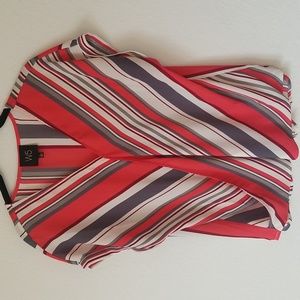 W5 Faux Wrap Short Sleeved Blouse
